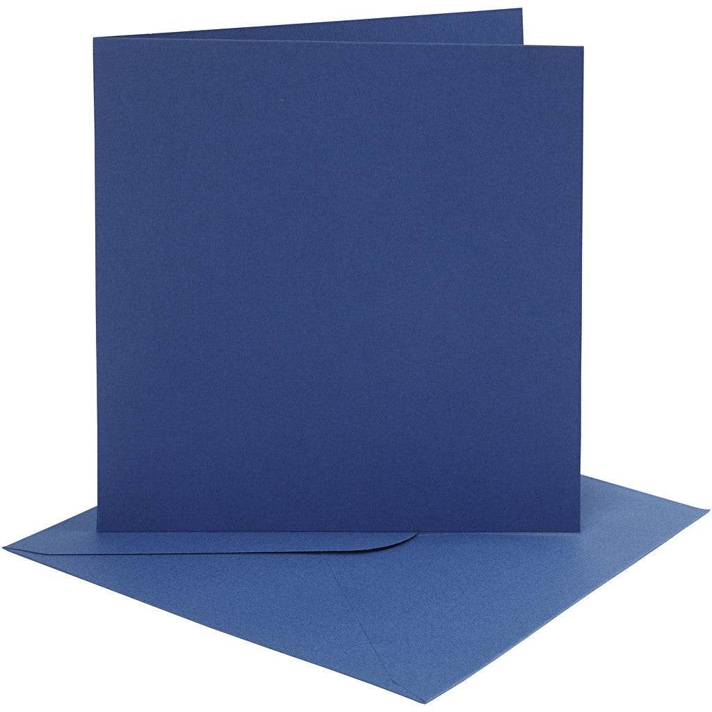 Kaarten en enveloppen, afmeting kaart 15,2x15,2 cm, afmeting envelop 16x16 cm, 220 gr, blauw, 4 set/ 1 doos [HOB-230545]