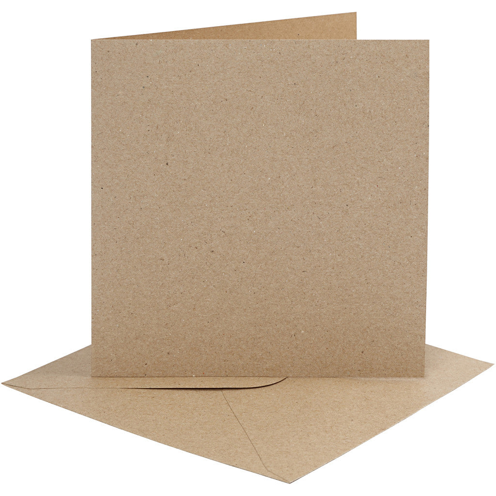 Kaarten en enveloppen, afmeting kaart 15,2x15,2 cm, afmeting envelop 16x16 cm, 230 gr, naturel, 4 set/ 1 doos [HOB-230552]