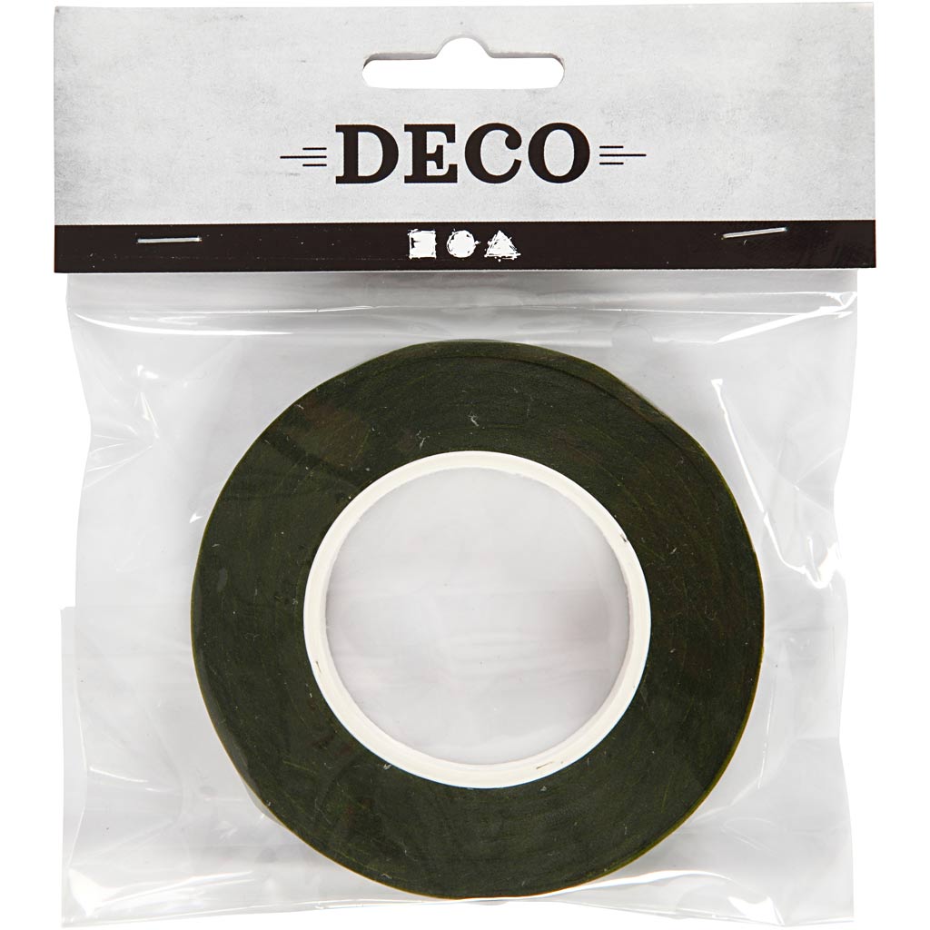 Floral tape, B: 12 mm, donkergroen, 27 m/ 1 rol [HOB-25207]