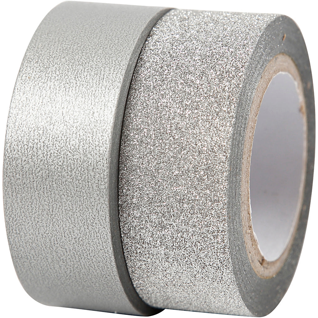 Design Tape, W: 15 mm, silver, 2 roll