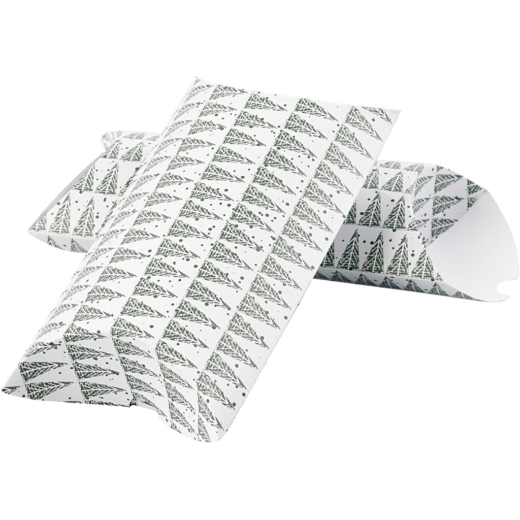 Pillow box, pinetree, size 18x15x6 cm, 300 g, green