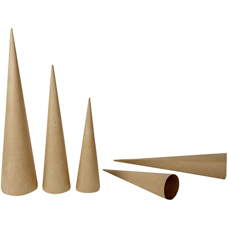 Hoge Kegels, H: 30-40-50 cm, d 8-9-11,5 cm, 3 stuk/ 1 doos [HOB-265040]