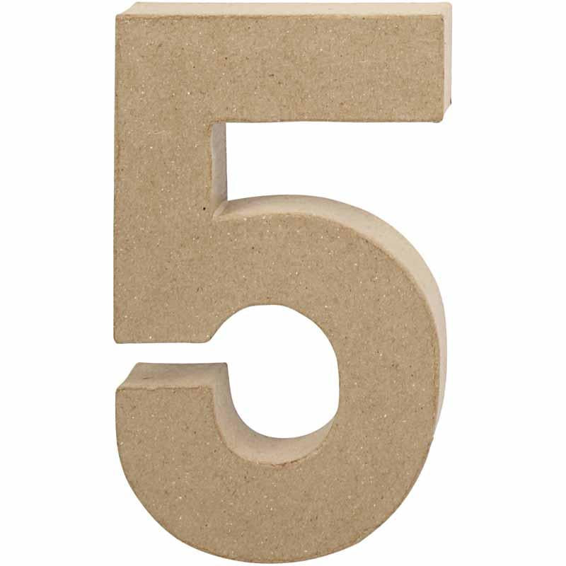 Number, 5, H: 19,7 cm, W: 11,5 cm, thickness 2,6 cm