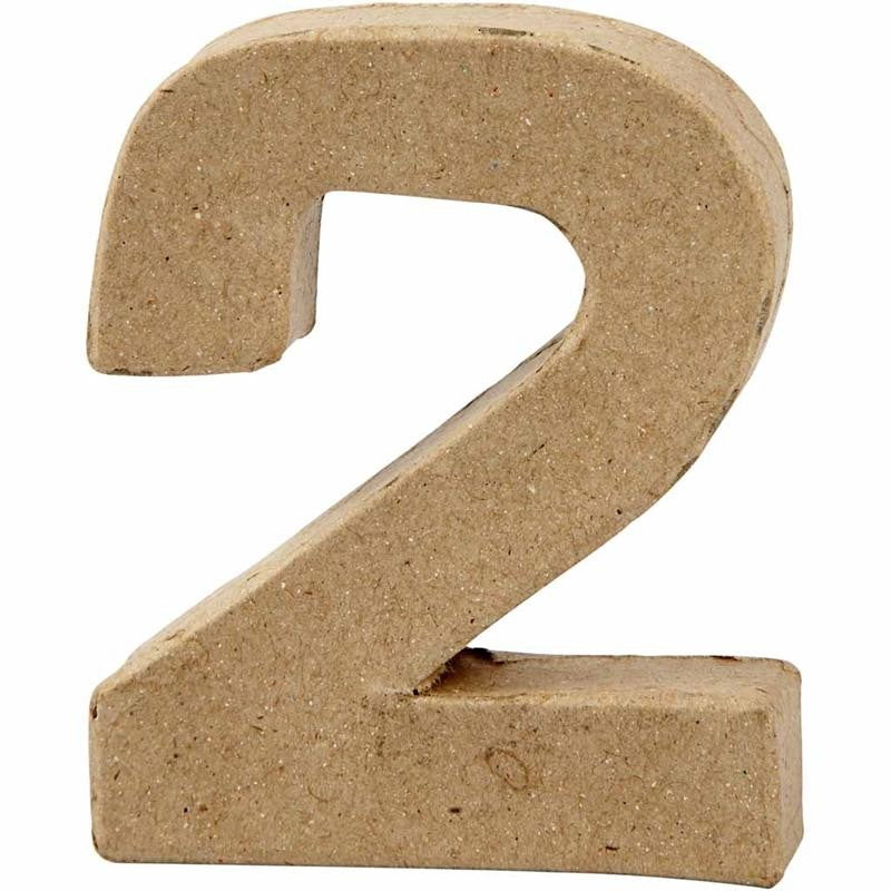 Cijfer, 2, H: 10 cm, B: 8,3 cm, dikte 1,7 cm, 1 stuk [HOB-26669]