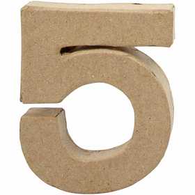 Cijfer, 5, H: 10 cm, B: 8,5 cm, dikte 1,7 cm, 1 stuk [HOB-26672]