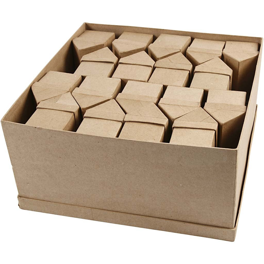 Huizen, H: 10,5 cm, afm 6x8,5 cm, 40 stuk/ 1 doos [HOB-26799]