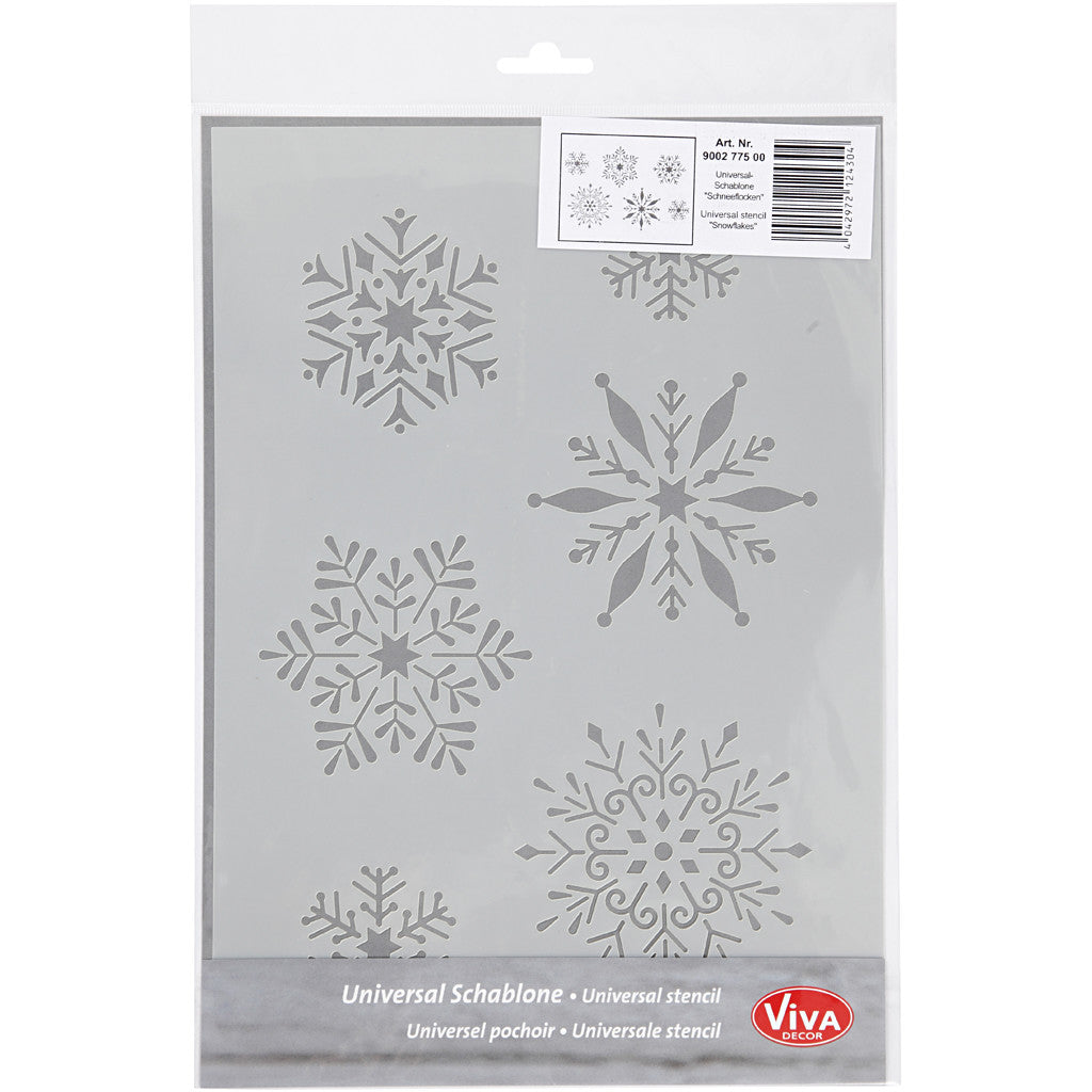 Flexibel sjabloon, sneeuwvlok, A4, vel 210x297 mm, 1 stuk [HOB-26977]