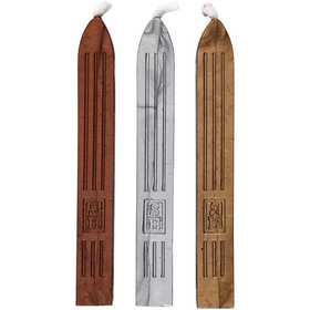 Zegel was, goud, zilver, brons, L: 10 cm, 3 stuk/ 1 doos [HOB-27026]