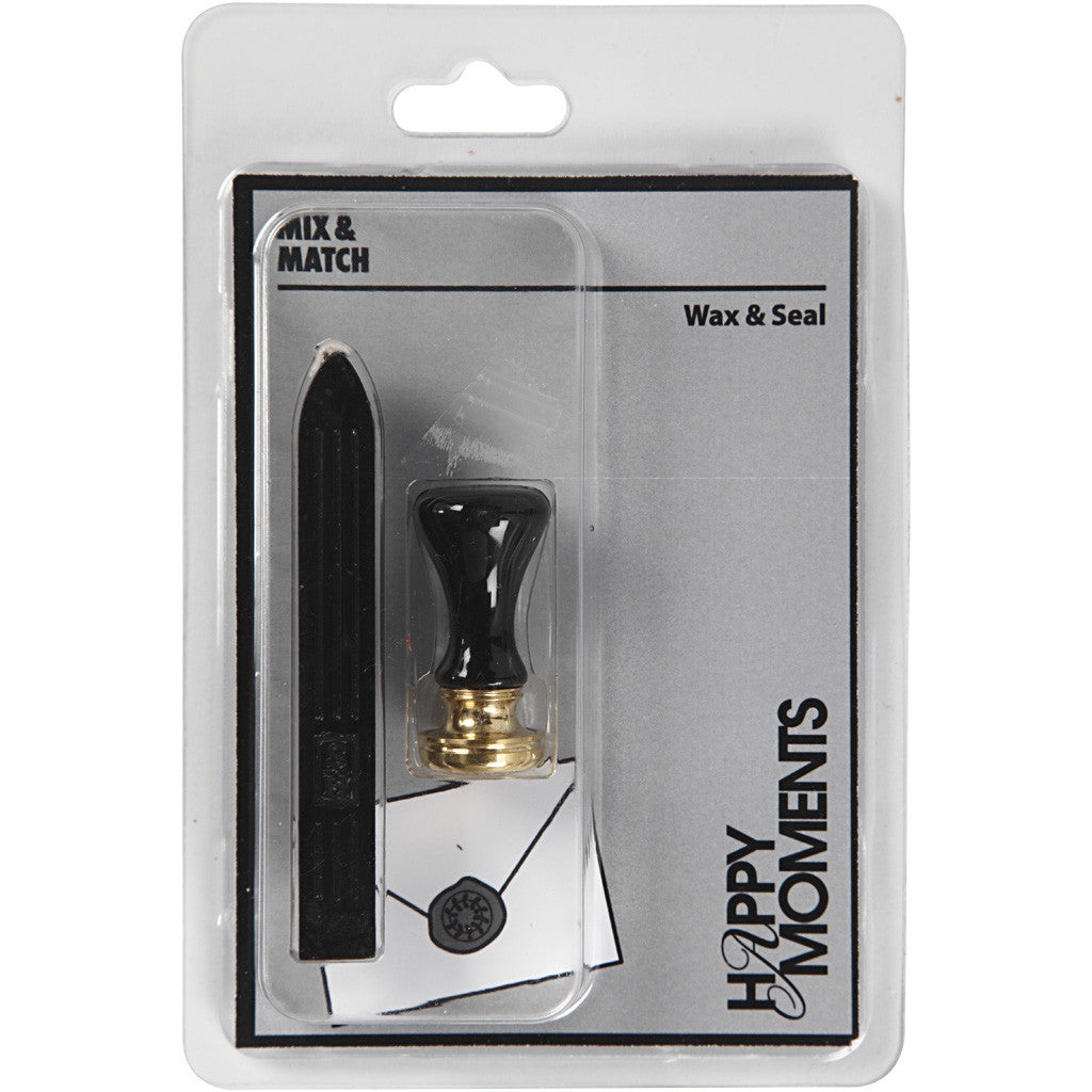 Zegel set, d 17 mm, zwart, 1 set [HOB-270284]