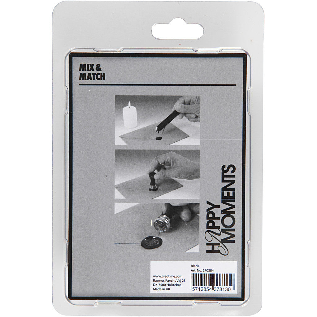 Zegel set, d 17 mm, zwart, 1 set [HOB-270284]