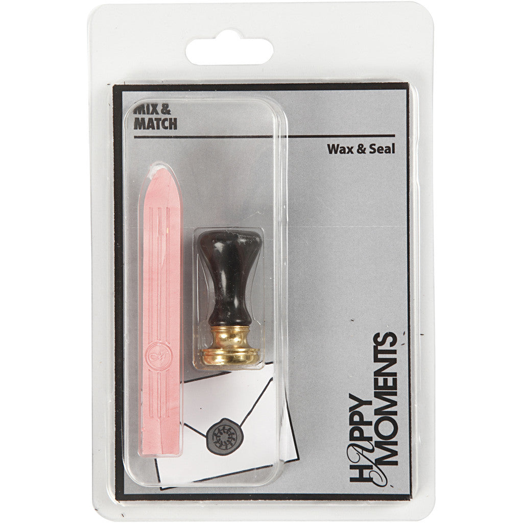 Zegel set, d 17 mm, lichtrood, 1 set [HOB-270286]