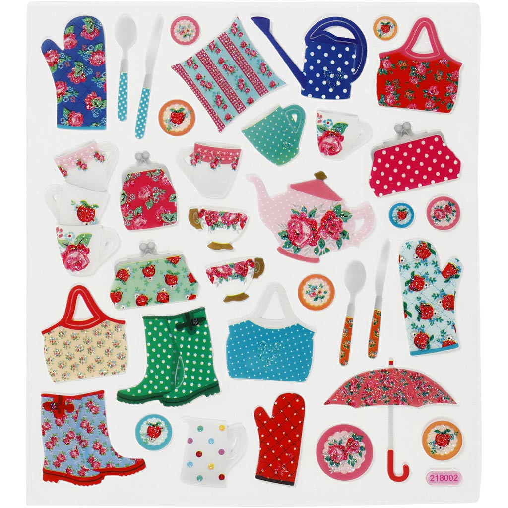 Stickers, garden life, sheet 15x16,5 cm, 1 sheet