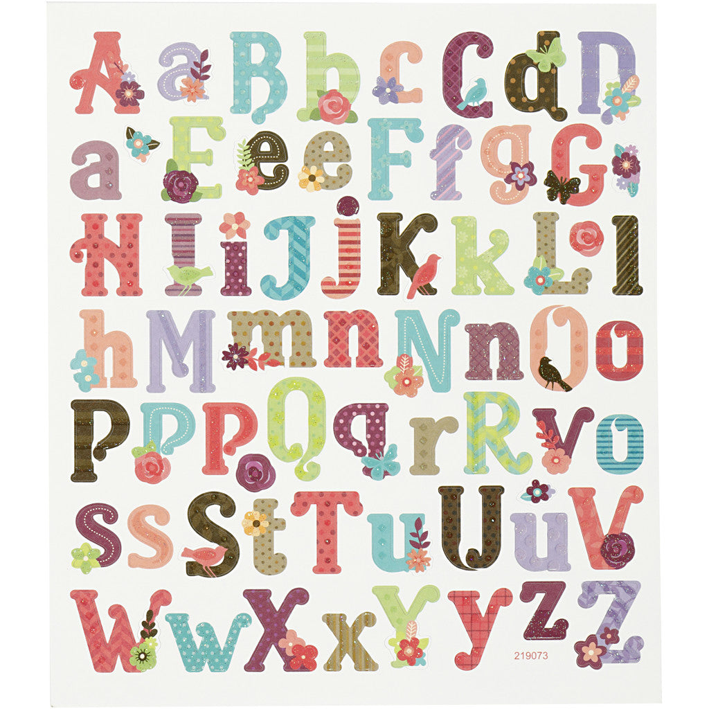 Stickers, alfabet, vel 15x16,5 cm, 1 vel [HOB-27190]