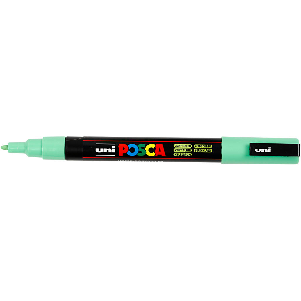 Posca Marker, afm PC-3M, lijndikte 0,9-1,3 mm, fijn, lichtgroen, 1 stuk [HOB-274033]