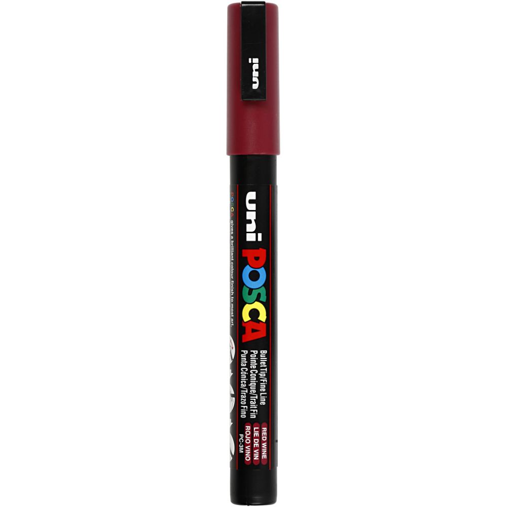 Posca Marker, afm PC-3M, lijndikte 0,9-1,3 mm, fijn, red wine, 1 stuk [HOB-274050]