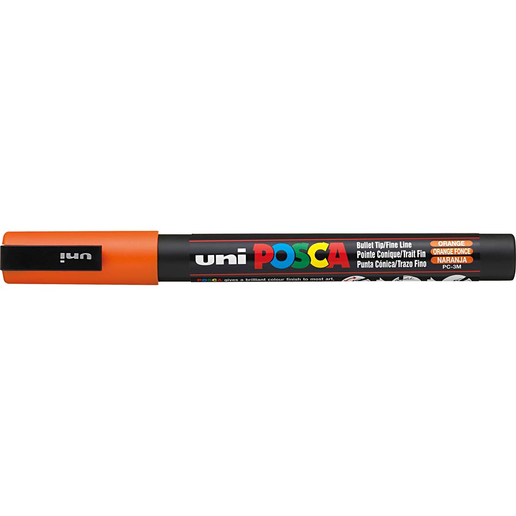 Posca Marker, afm PC-3M, lijndikte 0,9-1,3 mm, fijn, oranje, 1 stuk [HOB-274054]