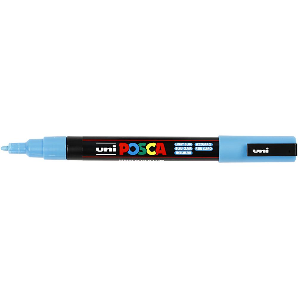 Posca Marker, afm PC-3M, lijndikte 0,9-1,3 mm, fijn, lichtblauw, 1 stuk [HOB-274057]