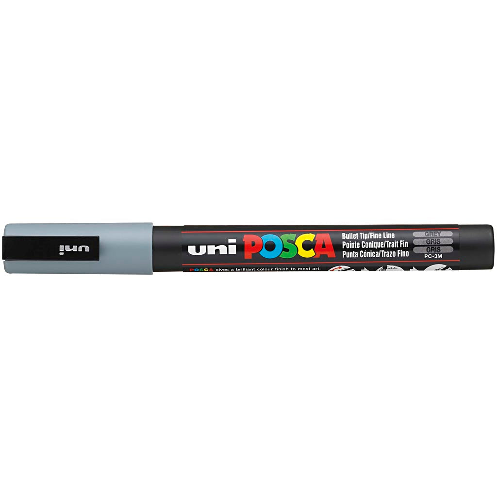 Posca Marker, afm PC-3M, lijndikte 0,9-1,3 mm, fijn, grijs, 1 stuk [HOB-274095]