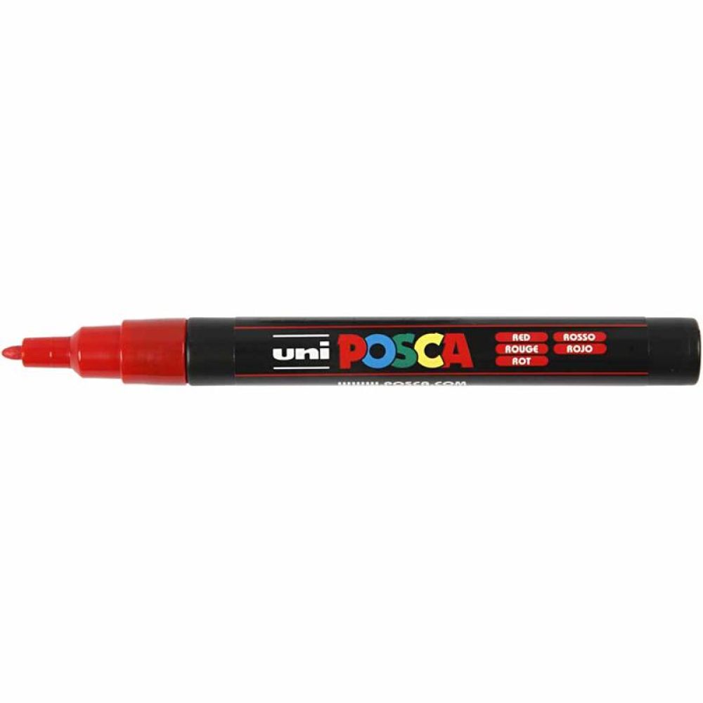 Posca Marker, afm PC-3M, lijndikte 0,9-1,3 mm, fijn, diverse kleuren, 12 stuk/ 1 doos [HOB-274900]