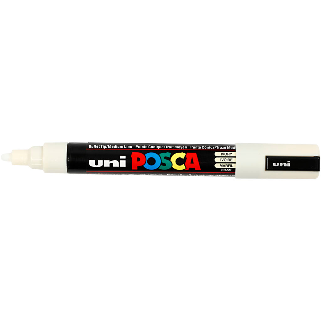 Posca Marker, afm PC-5M, lijndikte 2,5 mm, medium, ivoor, 1 stuk [HOB-276019]