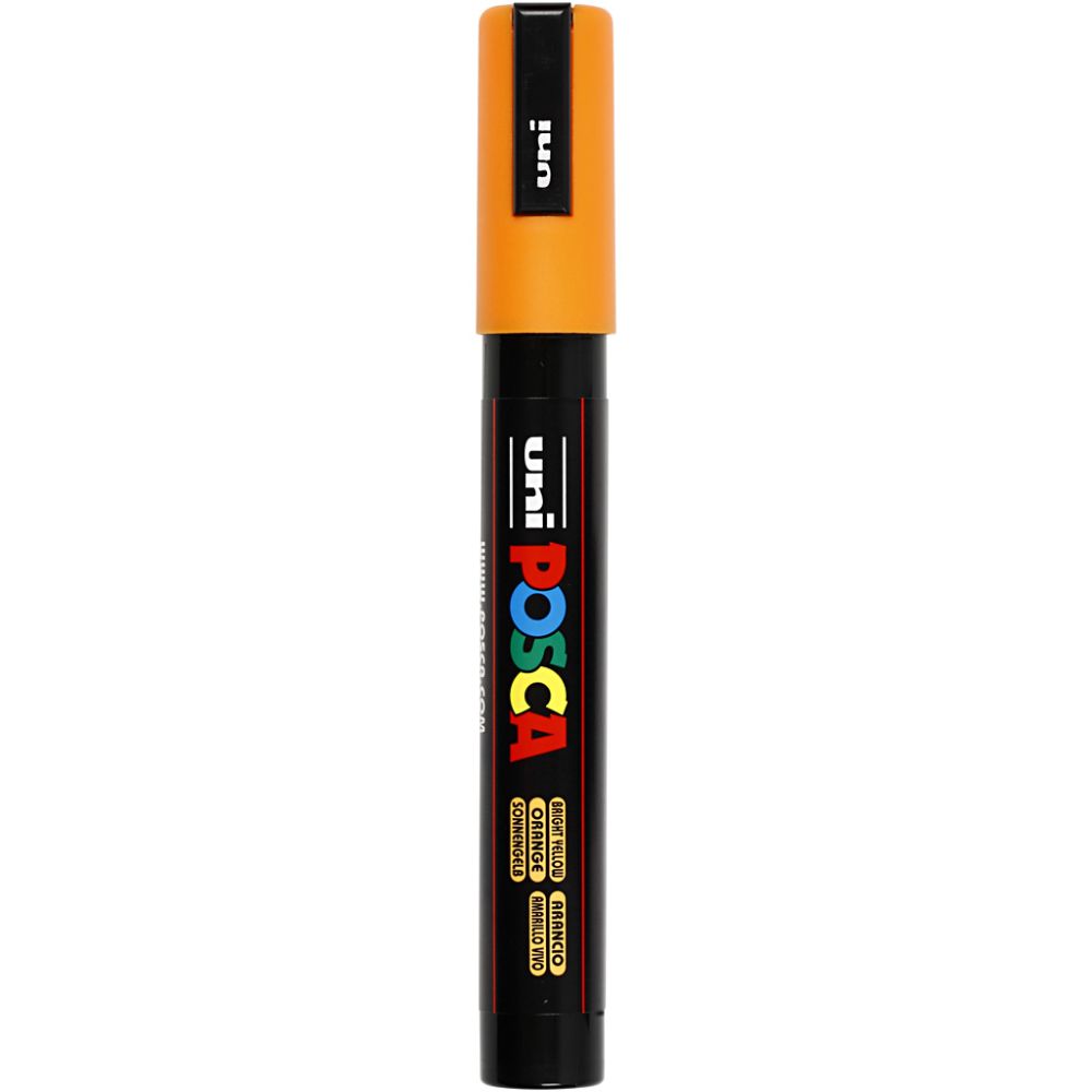 Posca Marker, afm PC-5M, lijndikte 2,5 mm, medium, bright yellow, 1 stuk [HOB-276024]