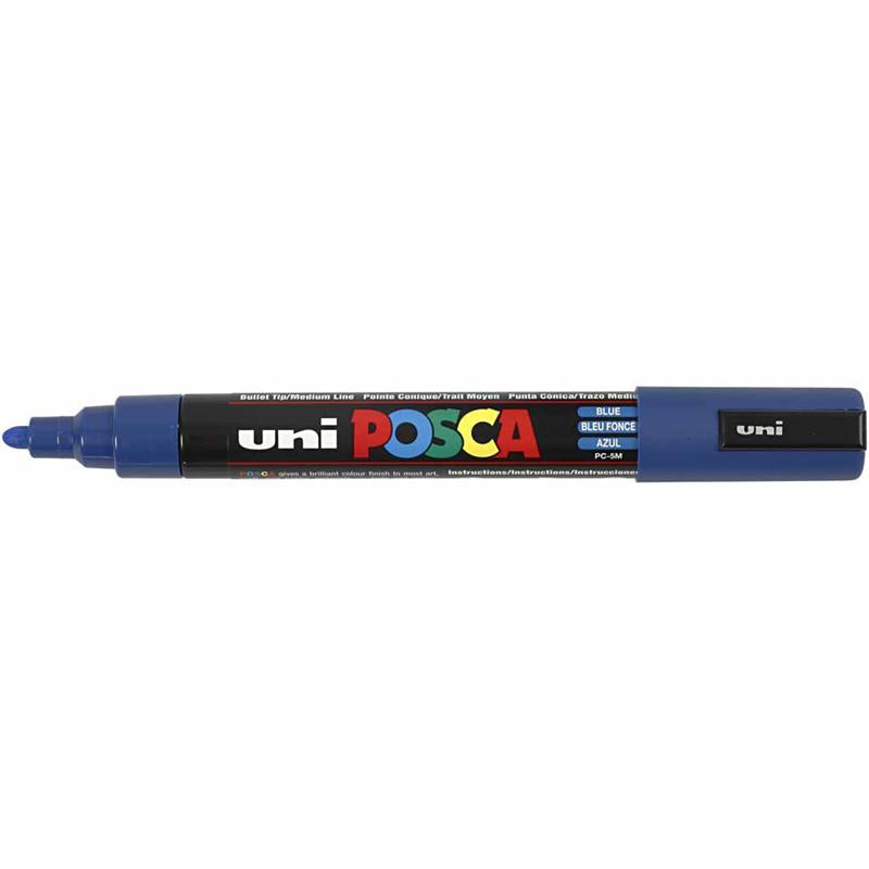 Posca Marker, afm PC-5M, lijndikte 2,5 mm, medium, blauw, 1 stuk [HOB-276041]
