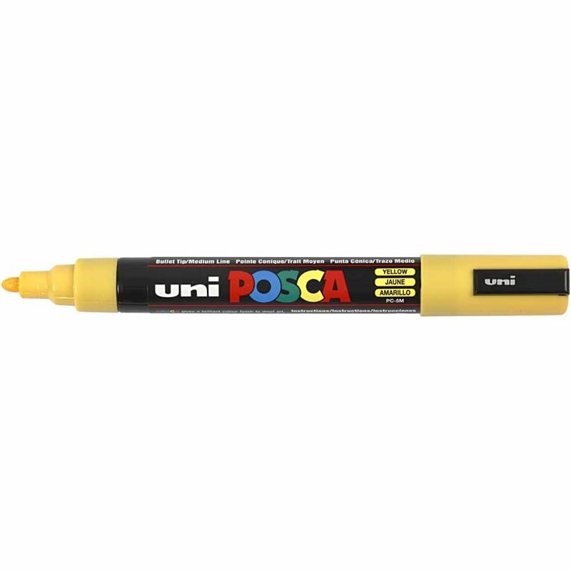 Posca Marker, afm PC-5M, lijndikte 2,5 mm, medium, geel, 1 stuk [HOB-276044]