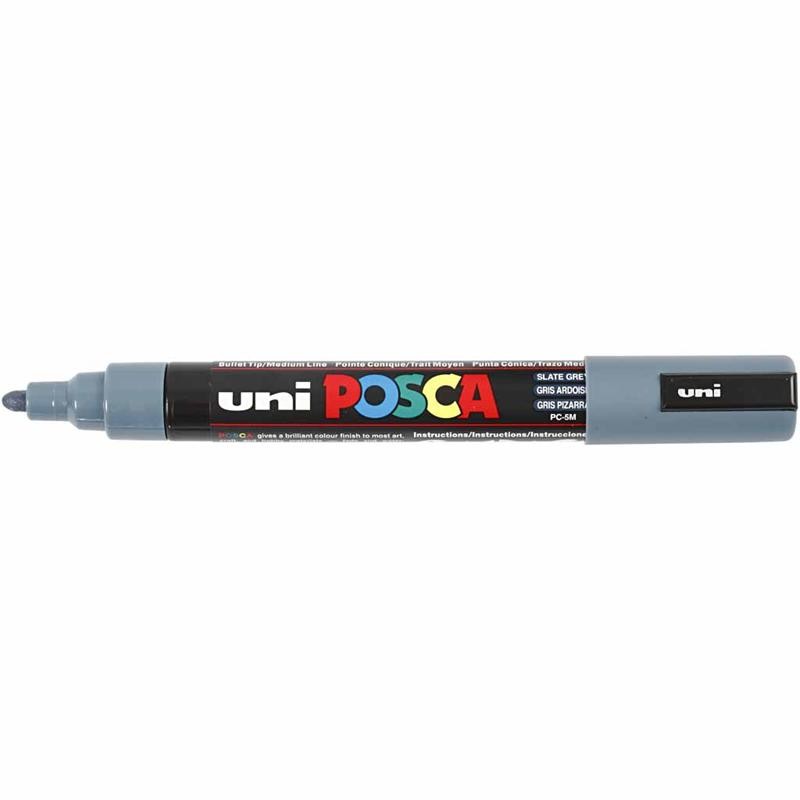 Posca Marker, afm PC-5M, lijndikte 2,5 mm, medium, slate grey, 1 stuk [HOB-276096]