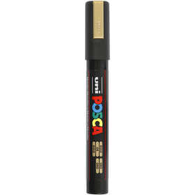 Posca Marker, afm PC-5M, lijndikte 2,5 mm, medium, goud, 1 stuk [HOB-276810]