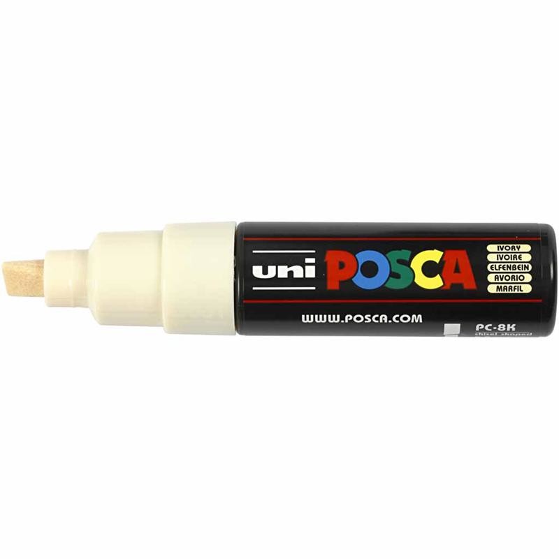 Posca Marker, afm PC-8K, lijndikte 8 mm, breed, ivoor, 1 stuk [HOB-278019]