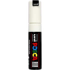 Posca Marker, afm PC-8K, lijndikte 8 mm, breed, wit, 1 stuk [HOB-278052]