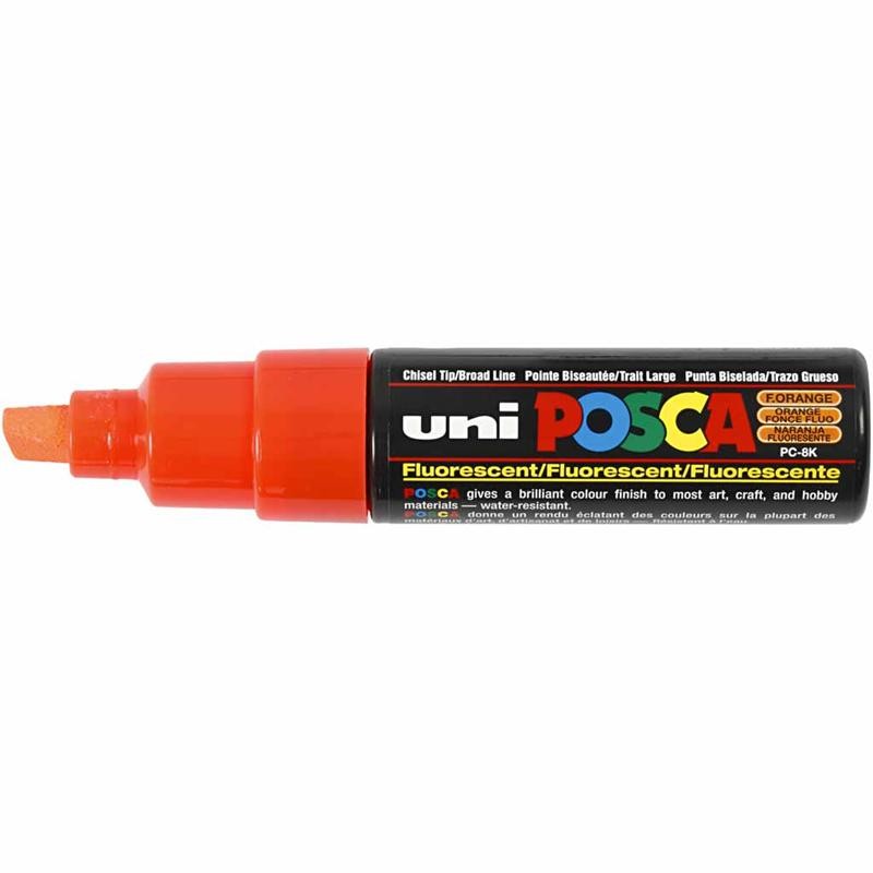 Posca Marker, afm PC-8K, lijndikte 8 mm, breed, fluo orange, 1 stuk [HOB-278754]