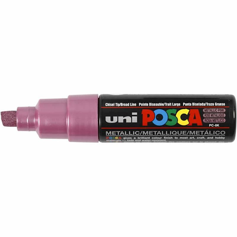 Posca Marker, afm PC-8K, lijndikte 8 mm, breed, metallic pink, 1 stuk [HOB-278850]