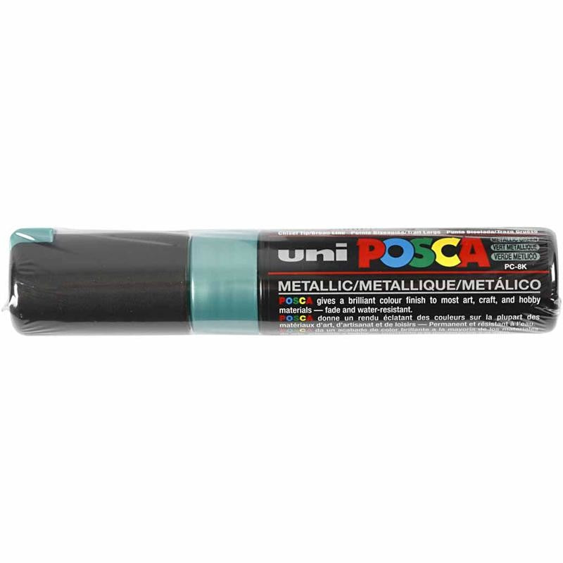 Posca Marker, afm PC-8K, lijndikte 8 mm, breed, groen metallic, 1 stuk [HOB-278870]