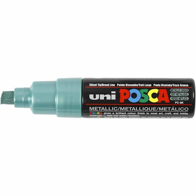 Posca Marker, afm PC-8K, lijndikte 8 mm, breed, groen metallic, 1 stuk [HOB-278870]
