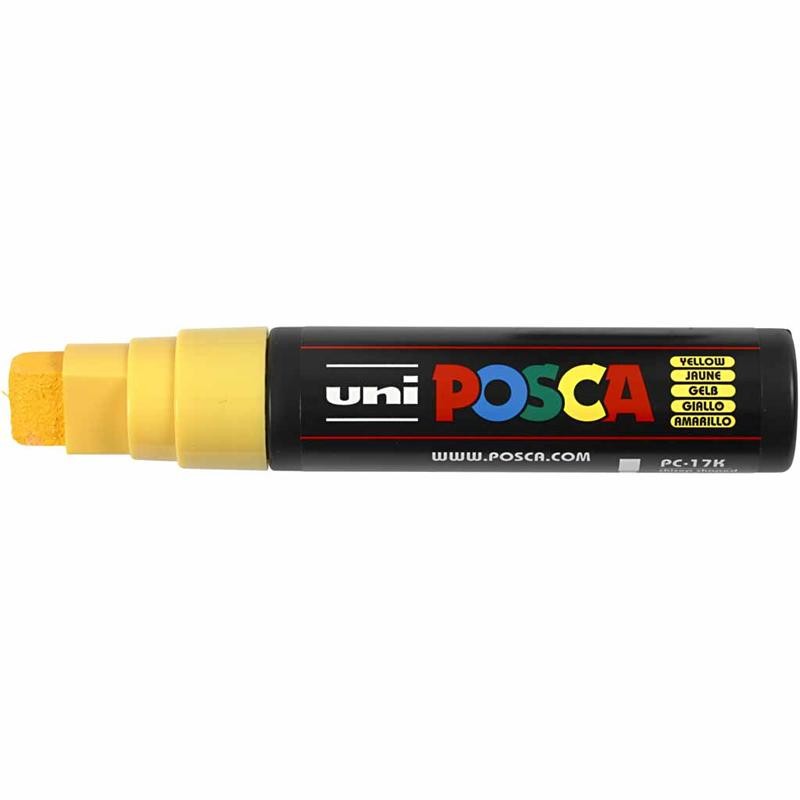 Posca Marker, afm PC-17K, lijndikte 15 mm, extra breed, geel, 1 stuk [HOB-279044]