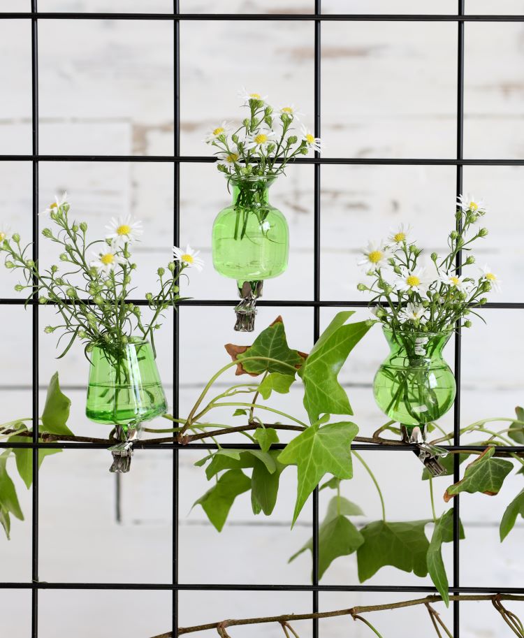 Vaasjes op clip assorti van 3 stuks Groen (1 st.) [IFS-28095]