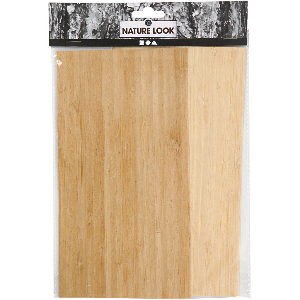 Bamboe fineer, vel 12x22 cm, dikte 0,75 mm, 2 vel/ 1 doos [HOB-282901]