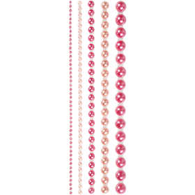 Halve plakparels, afm 2-8 mm, roze, 140 stuk/ 1 doos [HOB-28320]