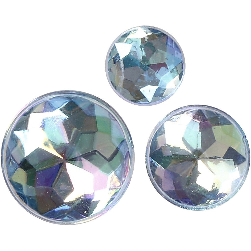 Strasstenen, afm 6+8+10 mm, blauw, 40 stuk/ 1 doos [HOB-28323]