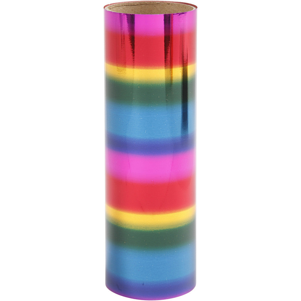 Deco folie, B: 15,5 cm, dikte 0,02 mm, regenboogkleuren, 50 cm/ 1 rol [HOB-283570]