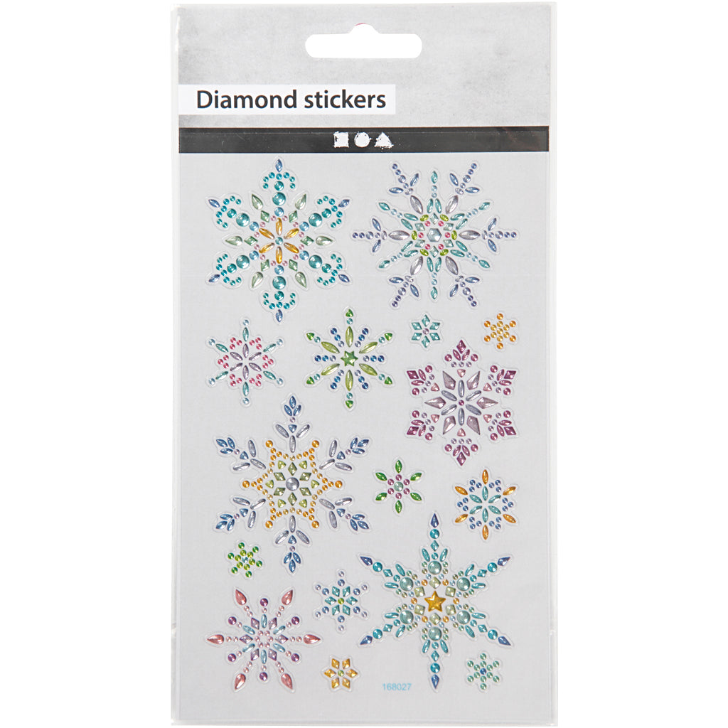 Diamond stickers, ijskristallen, vel 10x16 cm, 1 vel [HOB-284033]