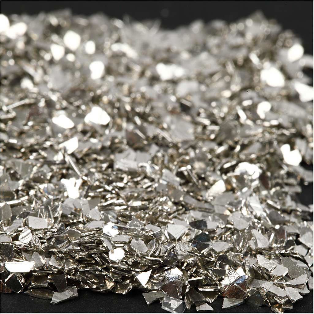 Glitter, afm 1-3 mm, zilver, 30 gr/ 1 Doosje [HOB-28431]