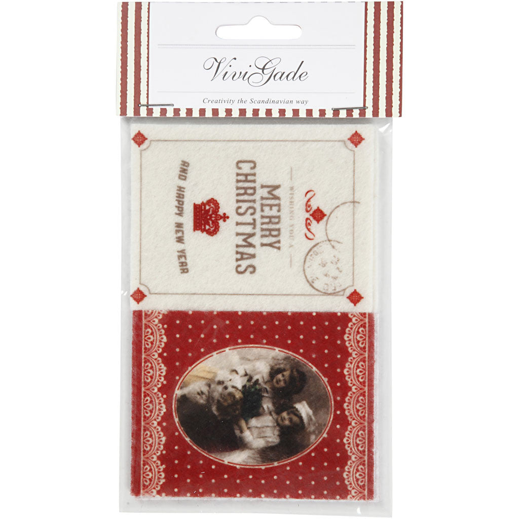 Stickers van vilt, afm 6,5x8,5 cm, dikte 1 mm, 4 stuk/ 1 doos [HOB-28515]