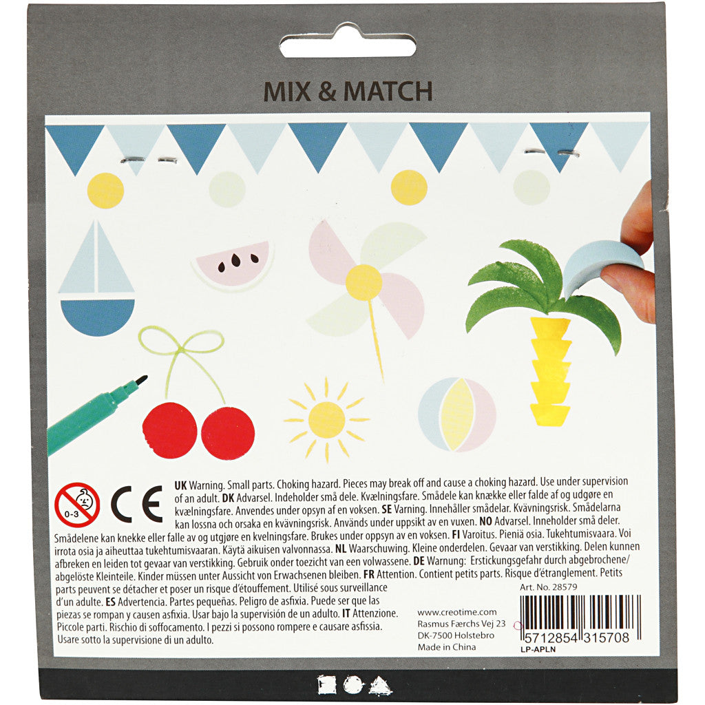 Foam Stempels, H: 25 mm, afm 15-30 mm, 12 stuk/ 1 doos [HOB-28579]