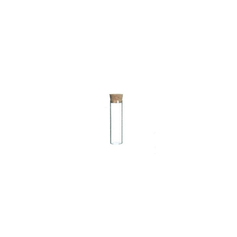 Reageerbuis met platte bodem en kurk h.10 Ø2 cm (12 stuks) [IFS-29003]