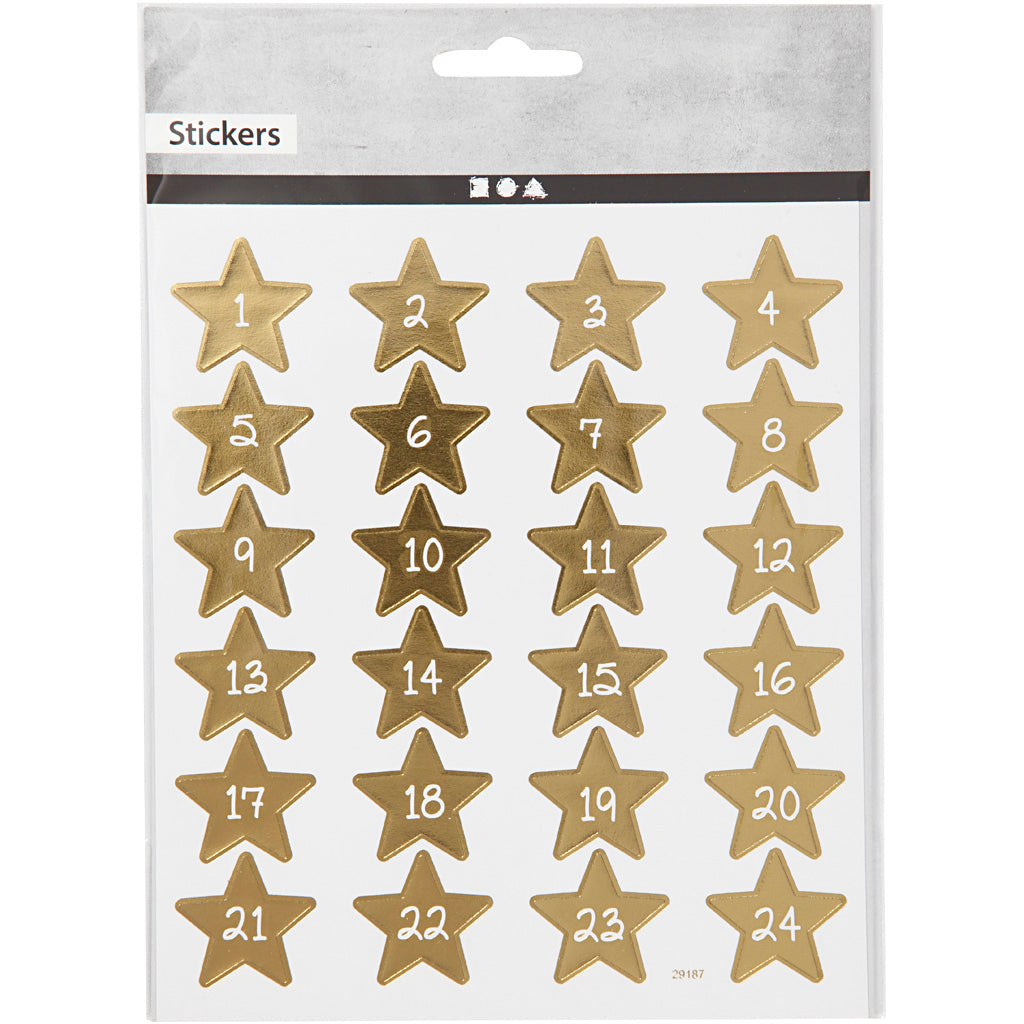 Stickers, cijfers, vel 15x16,5 cm, ca. 24 stuk, 1 vel [HOB-291871]