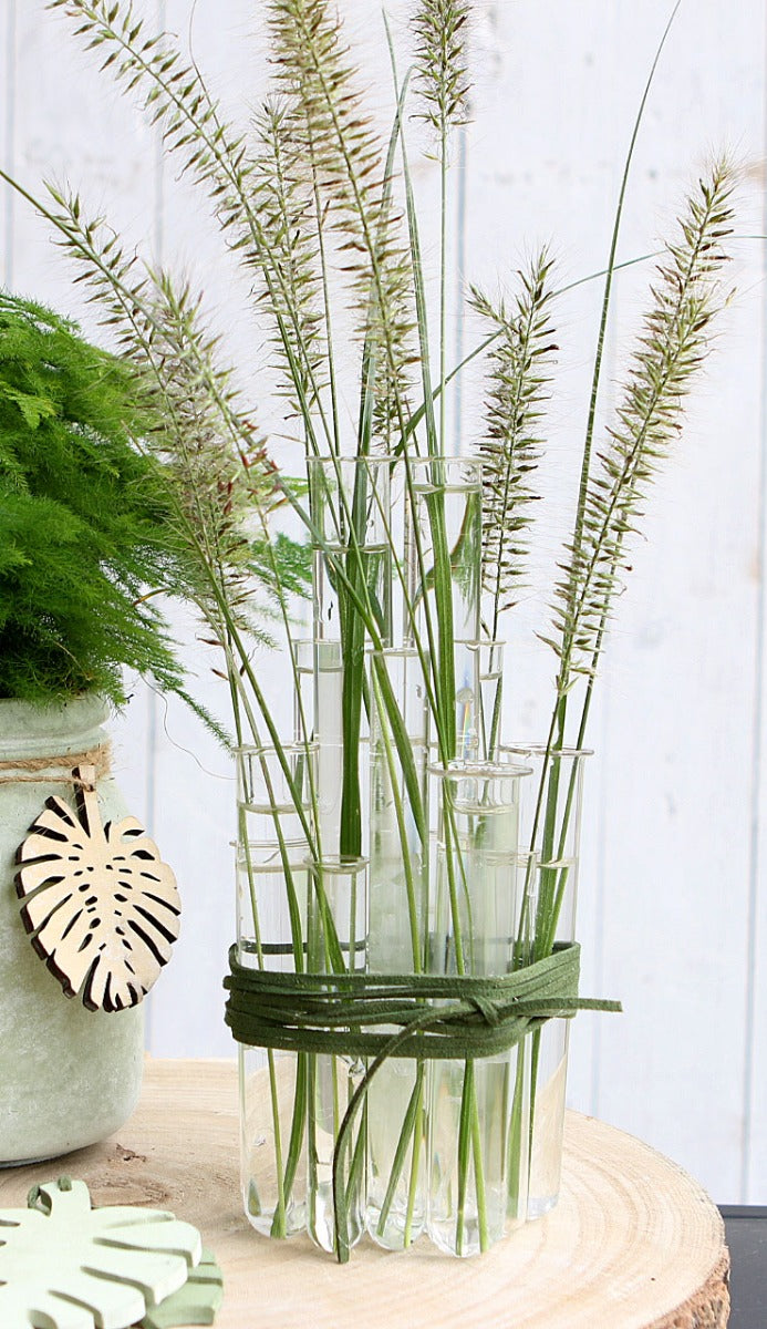 Glazen reageerbuis 2cm diameter 12,5cm hoog, met ring (set van 12 stuks) [IFS-29204]