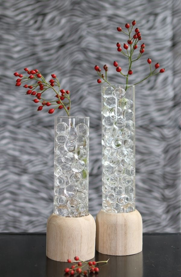 Houten basisvoet met reageerbuis Ø 5 cm en 28 cm hoog (1 pc) [IFS-29219]