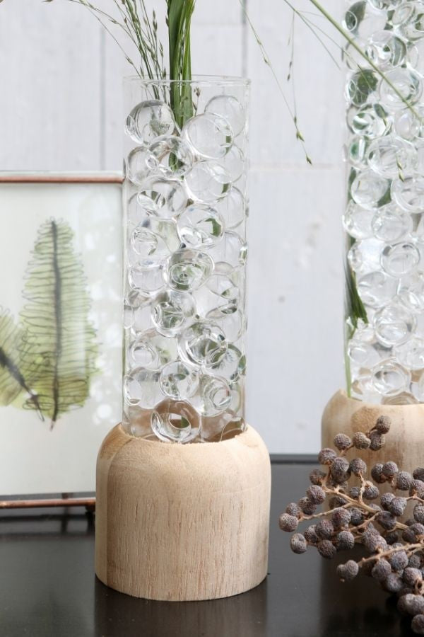 Houten basisvoet met reageerbuis Ø 5 cm en 18 cm hoog (1 stuks) [IFS-29218]